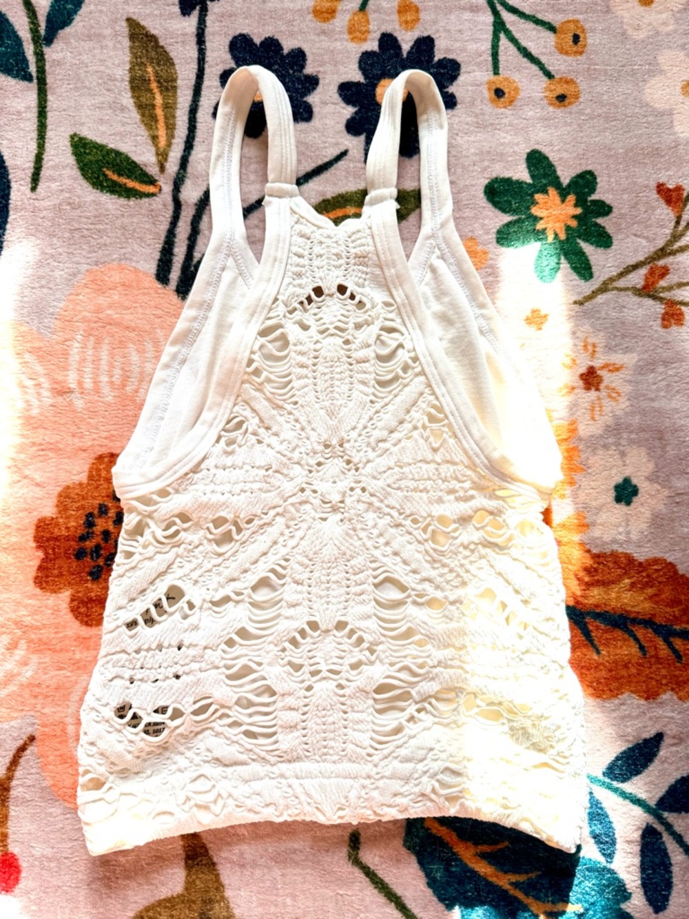Free People Happiness Runs Floral Crop Tank | FP Movement | Buti Logo | NWOT - Picture 2 of 14